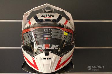 Casco GIVI X.80.1 integrale bianco rosso blu nuovo