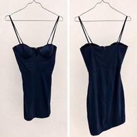 Mini abito blu stile corsetto elegante