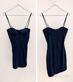 Mini abito blu stile corsetto elegante