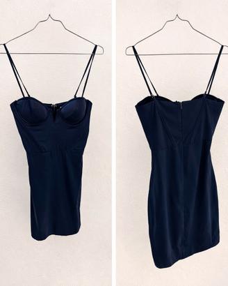 Mini abito blu stile corsetto elegante