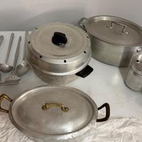 Pentole  e accessori cucina in alluminio anni 60