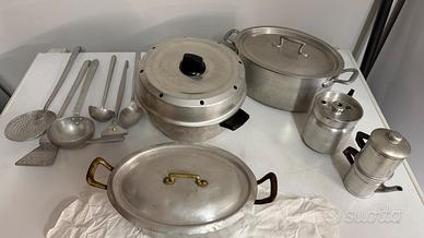 Pentole  e accessori cucina in alluminio anni 60
