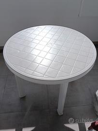 Tavolo plastica diametro 90 cm bianco 