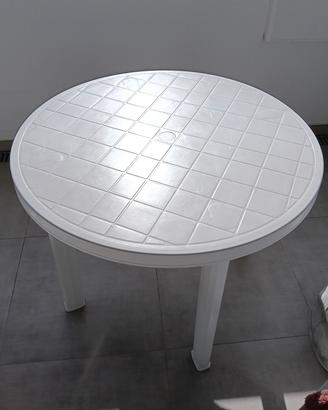 Tavolo plastica diametro 90 cm bianco 
