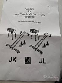 Verricello x tetto rigido jeep wrangler