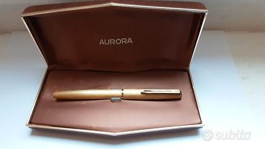 Penna stilografica Aurora satinata oro anni 70