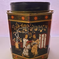 RARA SCATOLA LATTA OTTAGONALE ANNI 60 VINTAGE