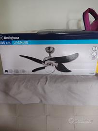 ventilatore a soffitto con lampadario 