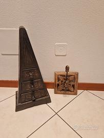 mobiletto portaoggetti etnico in legno e appendino