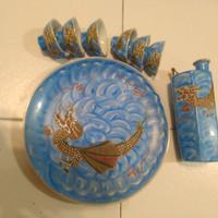 Set salsa di soia vintage tema drago