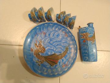 Set salsa di soia vintage tema drago