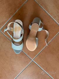 Sandali eleganti argento con glitter - N. 38