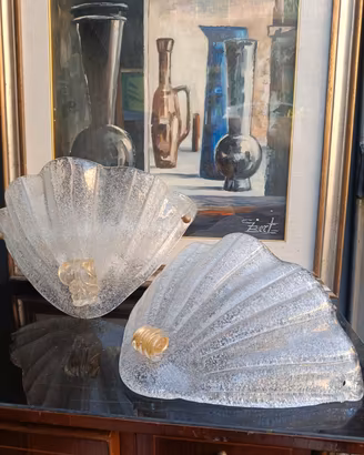 Coppia lampade Murano Barovier anni 60'