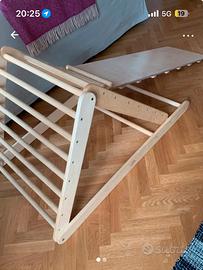 Triangolo Pikler Montessori con doppia rampa