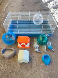 Gabbia criceti con accessori
