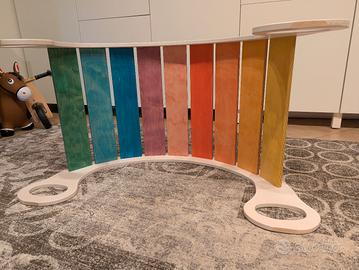 Rainbow rocker Montessori Legno artigianale