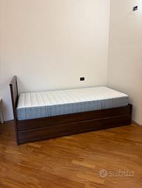 Letto singolo contenitore con materasso