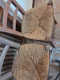 Sedie vintage in paglia da cucina