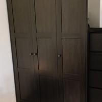 RAKKESTAD Guardaroba 3 ante marrone-nero 117x176cm