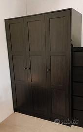 RAKKESTAD Guardaroba 3 ante marrone-nero 117x176cm