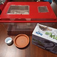 terrario con lampada per tartaruga o rettili