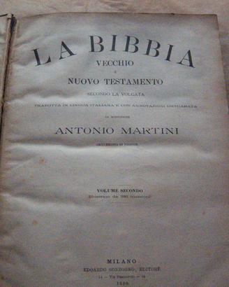 Libro anno 1890 Martini SACRA BIBBIA Vol II D