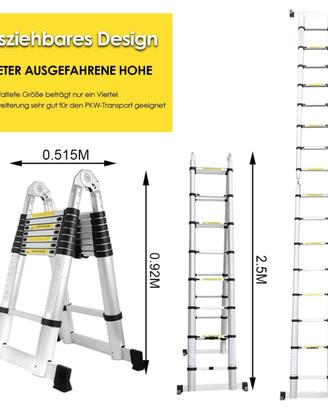 Scala telescopica in alluminio da 5 m