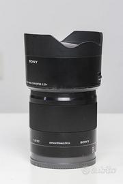 Obiettivo Sony E 50mm f/1.8  + moltiplicatore 0.75