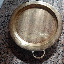 Vassoio artigianale marocchino  in ottone 