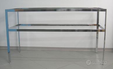 Tavolo in vetro per esposizione