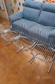 Sedia vintage in metallo cromato