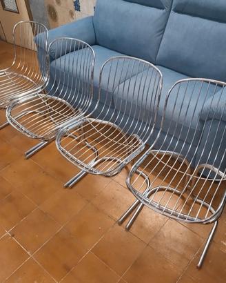 Sedia vintage in metallo cromato