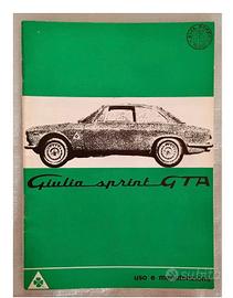 Libretto Uso e Manutenzione Alfa Romeo GTA