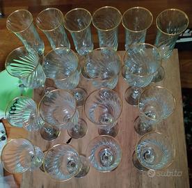 Set 18 calici vintage – bordo oro – 3 formati