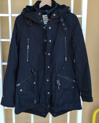 Parka nero, imbottito, Marina Militare, taglia M