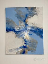 quadro 40x50 su tela con toni del blu