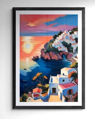 Poster “tramonto ” , stampa pop art su cartoncino