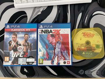 Lotto 3 Giochi PS4: NBA 2K22, UFC 2, NFS Payback