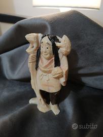 Statuine netsuke vintage grande dipinto a mano