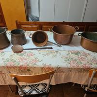 Pentole in rame antiche 