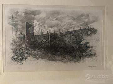 incisione acquaforte di Renzo Vespignani