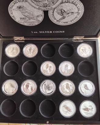 12 kookaburra anni vari in perfetto fdc +cofanetto