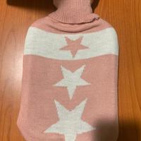 Borsa acqua calda colore blu con copri borsa rosa