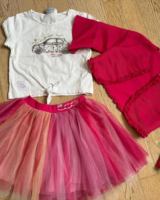 Completo bambina 7 anni: gonna, t-shirt, coprispal