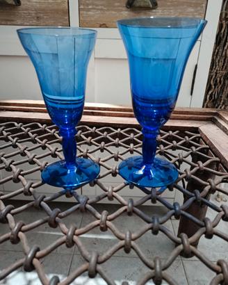 Servizio di bicchieri di cristallo blu