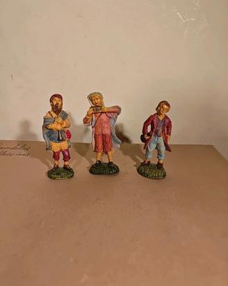 3 statuine musicisti per presepe napoletano natale