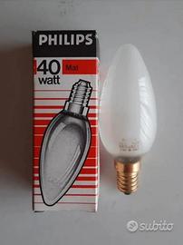 20pz Lampadine candela smerigliata Philips 40 watt