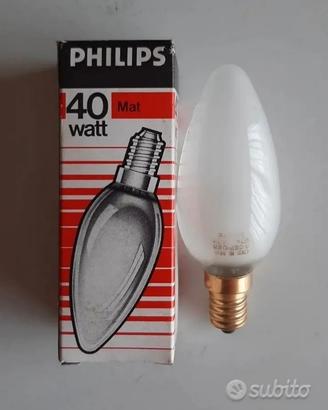 20pz Lampadine candela smerigliata Philips 40 watt