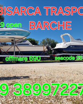 Trasporto barca gommoni gozzo vela carrello