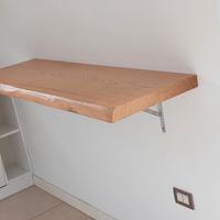 Mensola in castagno più staffe in acciaio